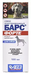 Барс Форте Спрей противопаразитарный от блох и клещей для собак, 100 мл