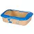 Jack&King Туалет для кошек с рисунком прямоугольный с бортиком 41*30*13 см