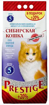 Сибирская кошка Прима Prestige Наполнитель комкующийся, 5 л