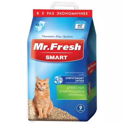 Мистер Фреш наполнитель комкующийся для короткошерстных кошек, 9 л