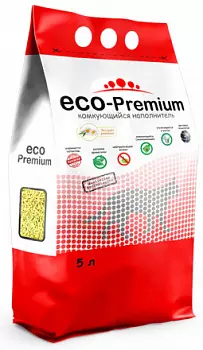 ECO-Premium Наполнитель древесный комкующийся Ромашка, 1,9 кг, 5 л